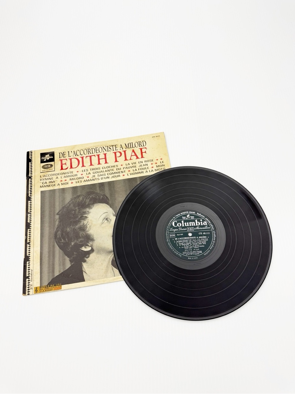 Vintage De L'Accordeoniste a Milord Edith Piaf Vinyl Record LP